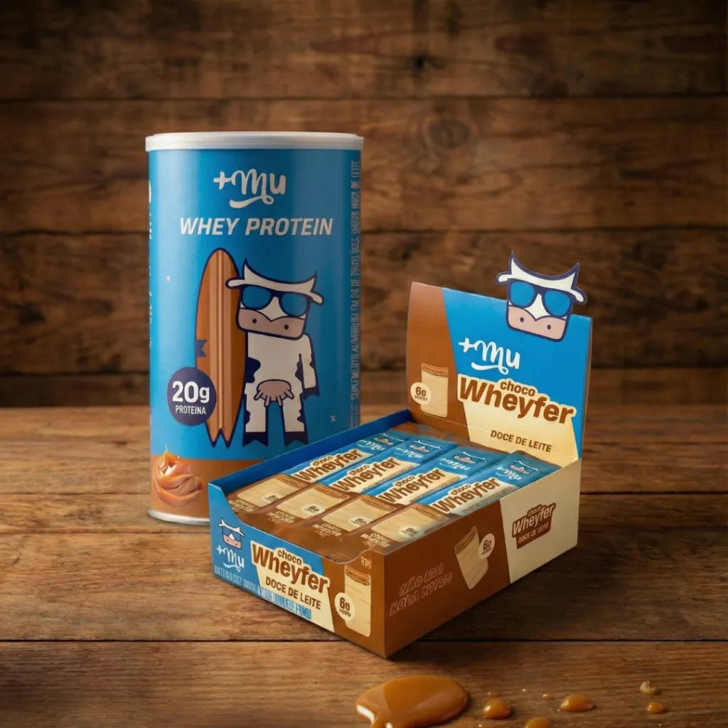 Combo Doce de Leite Mais Mu – Whey 450g + Chocowheyfer (12 unidades)