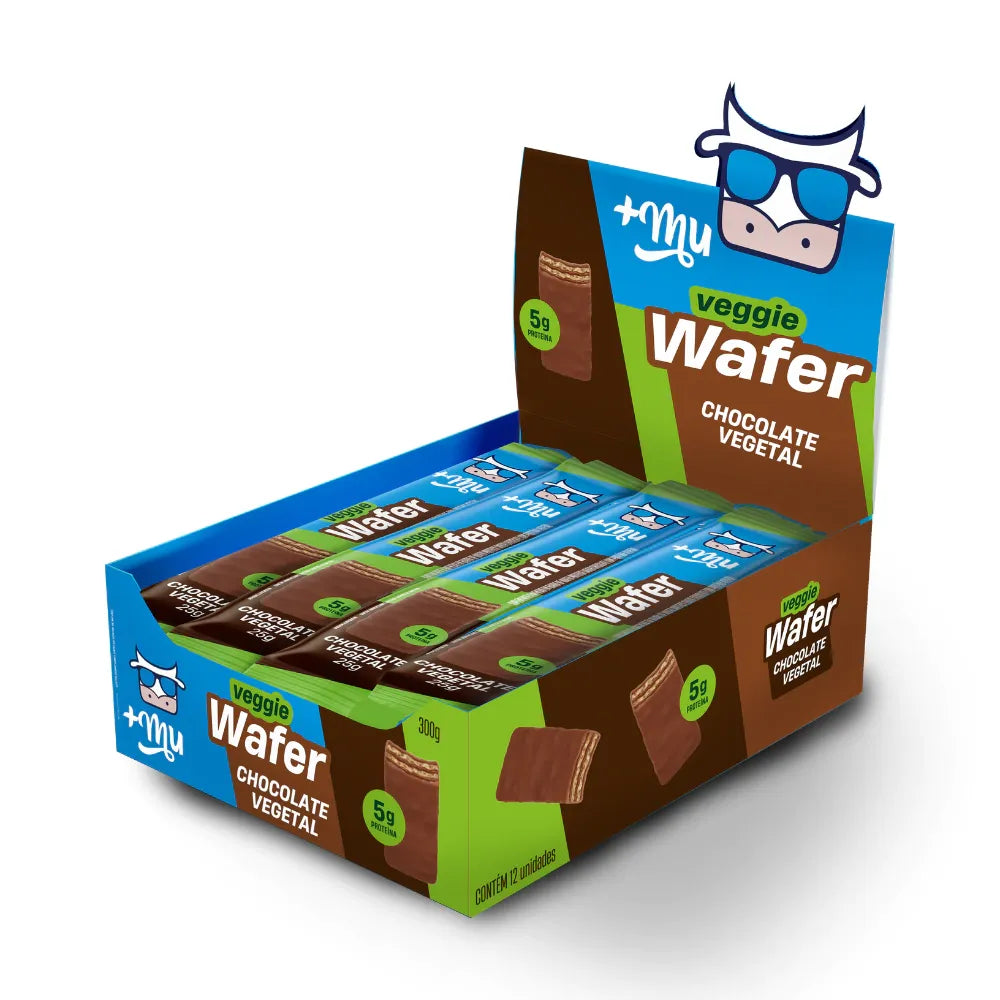 Veggie Wafer Mais Mu - Chocolate - Caixa 12 Unidades - 300g